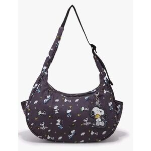 NEW Peanuts Snoopy & Woodstock Icons AOP Nylon Shoulder Bag